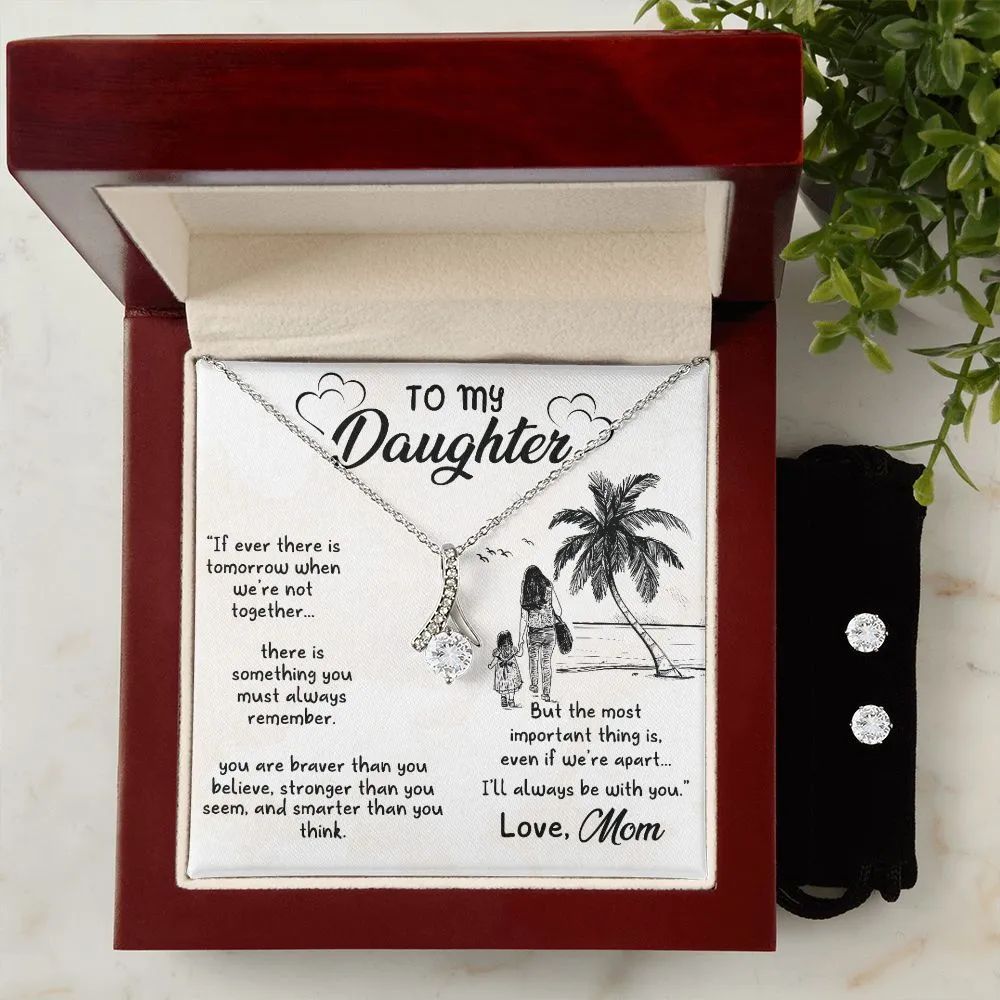 Daughter Pendant and Earring Set-Always remember
