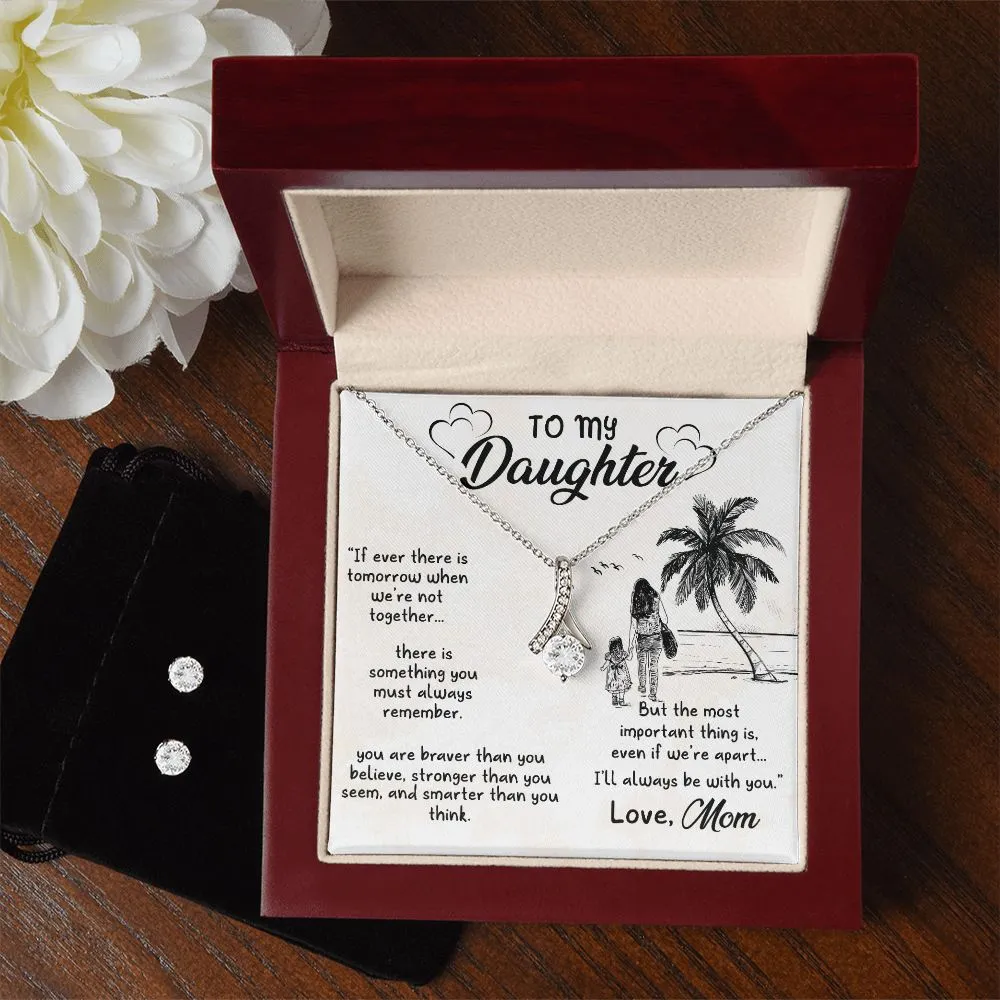 Daughter Pendant and Earring Set-Always remember