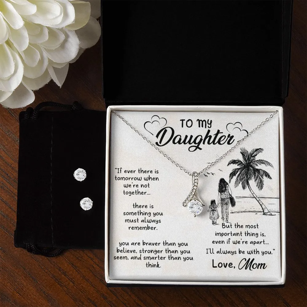 Daughter Pendant and Earring Set-Always remember