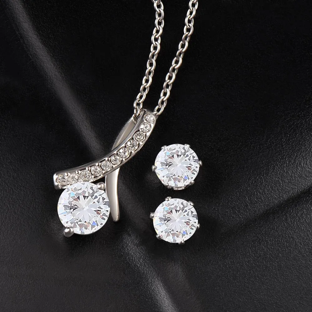 Daughter Pendant and Earring Set-Always with you