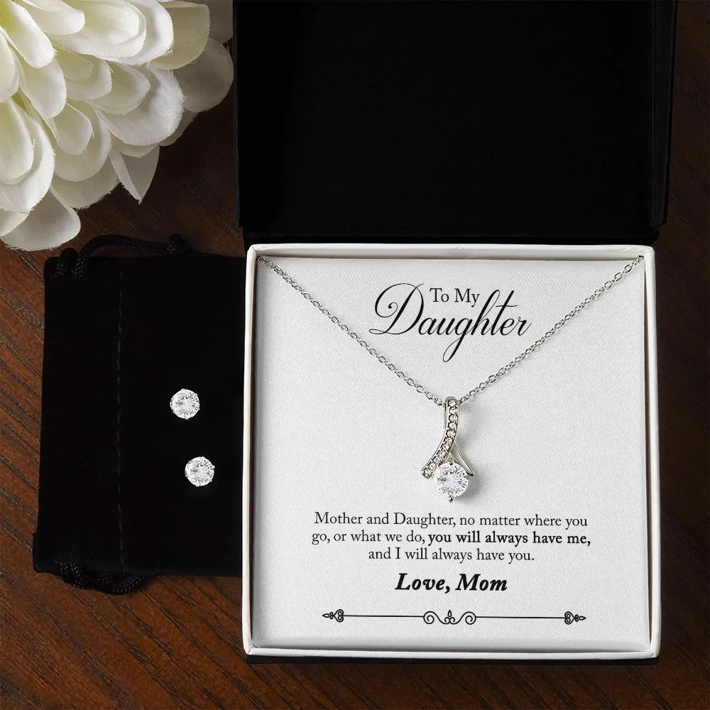 Daughter Pendant and Earring Set-Always with you