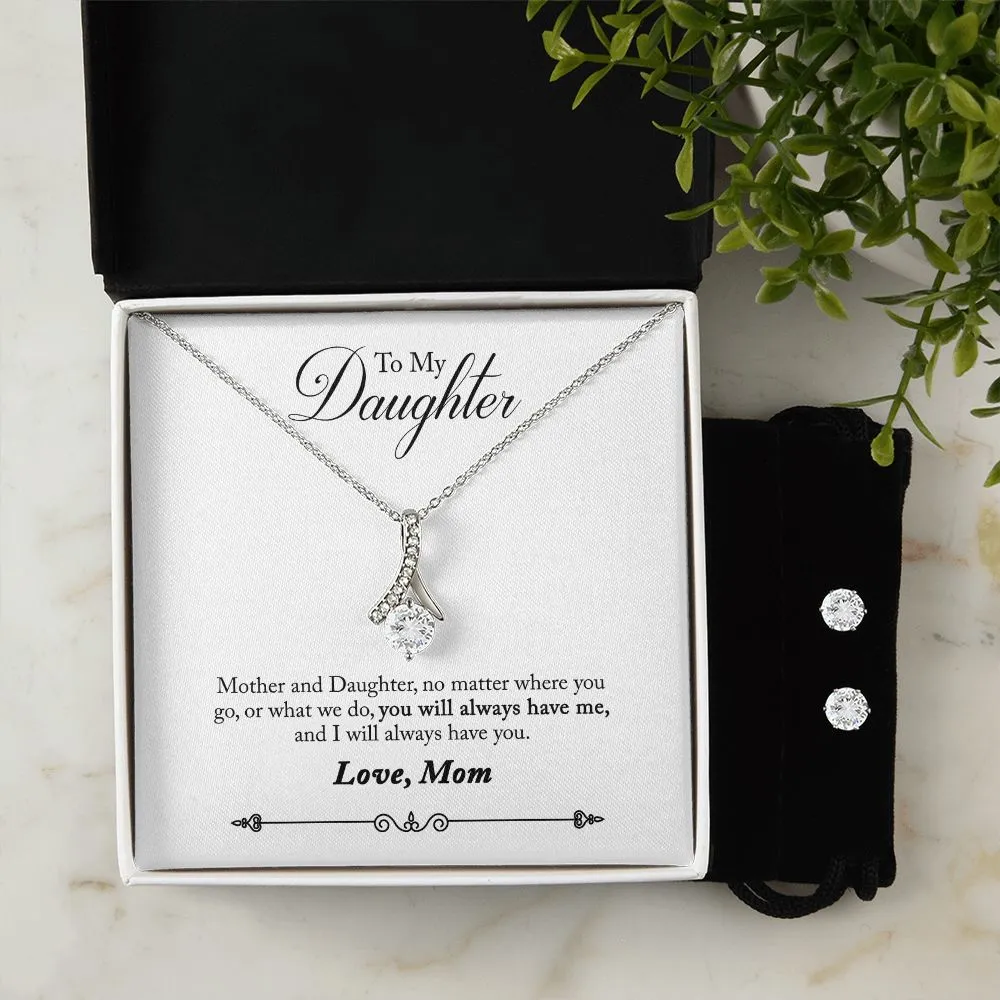 Daughter Pendant and Earring Set-Always with you