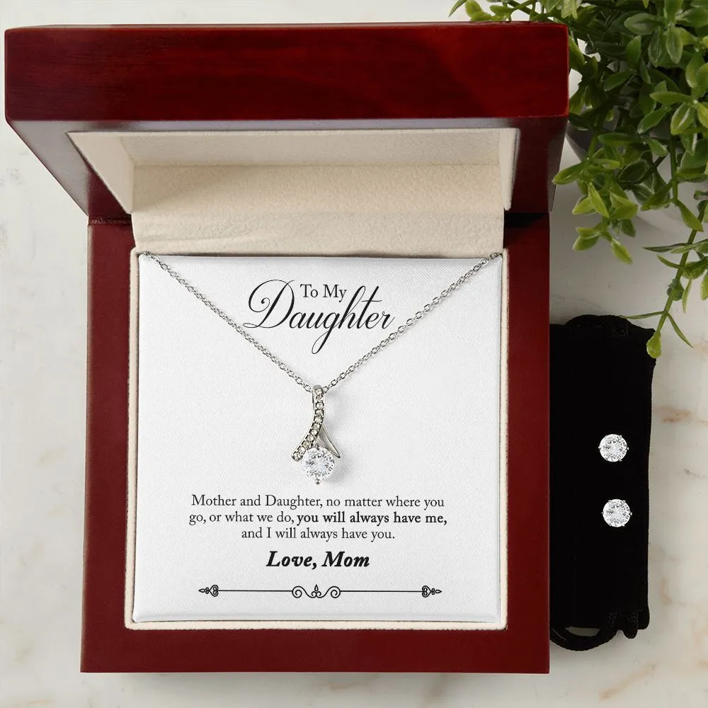 Daughter Pendant and Earring Set-Always with you