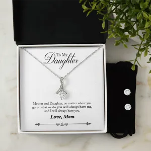 Daughter Pendant and Earring Set-Always with you