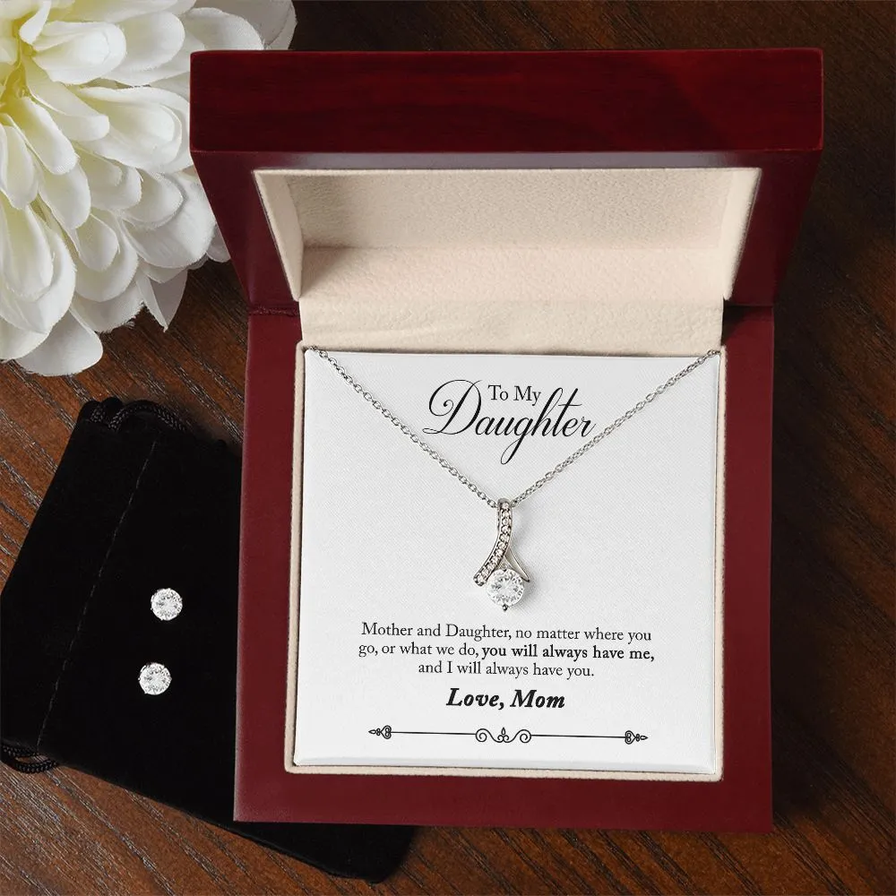 Daughter Pendant and Earring Set-Always with you