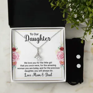Daughter Pendant and Earring Set-Amazing & precious