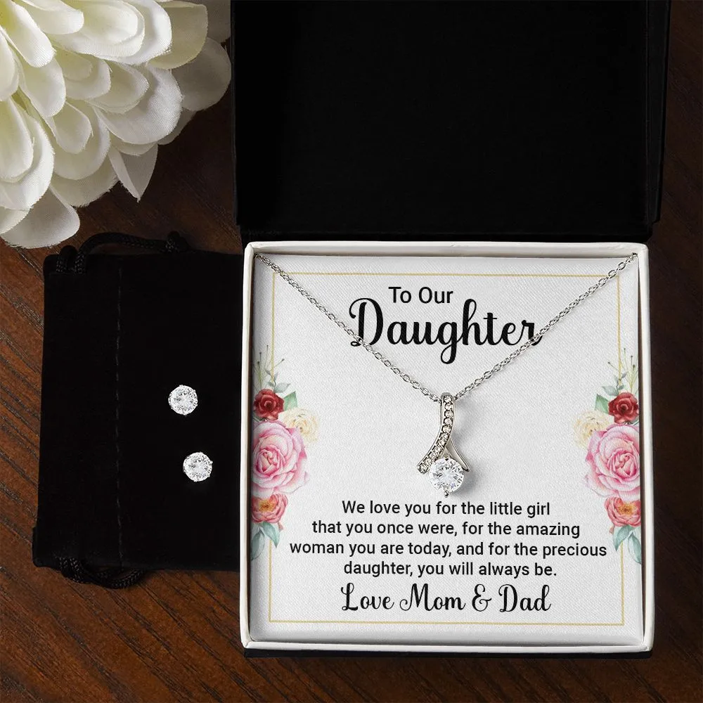 Daughter Pendant and Earring Set-Amazing & precious