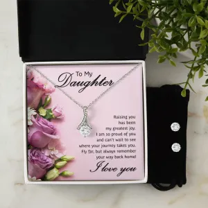 Daughter Pendant and Earring Set-Fly far on your journey