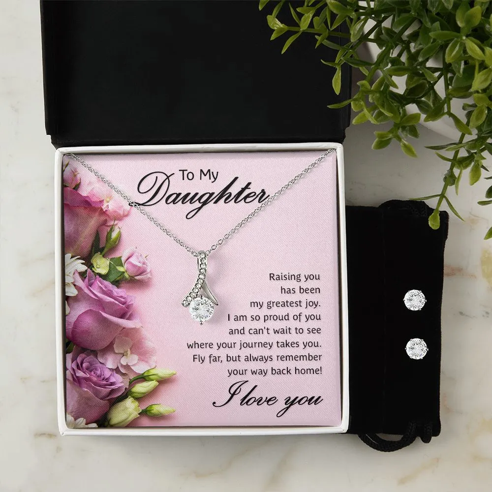Daughter Pendant and Earring Set-Fly far on your journey