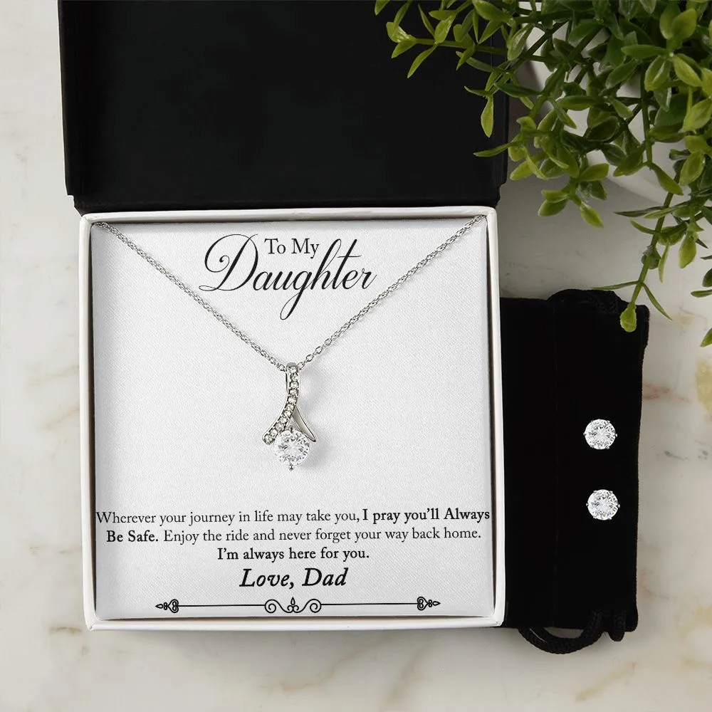 Daughter Pendant and Earring Set-Here for you