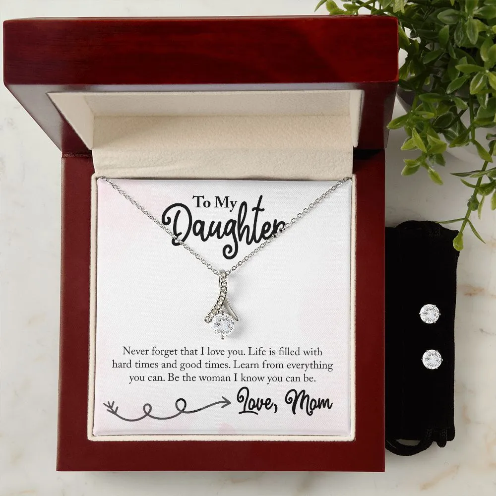 Daughter Pendant and Earring Set-Learn from everything