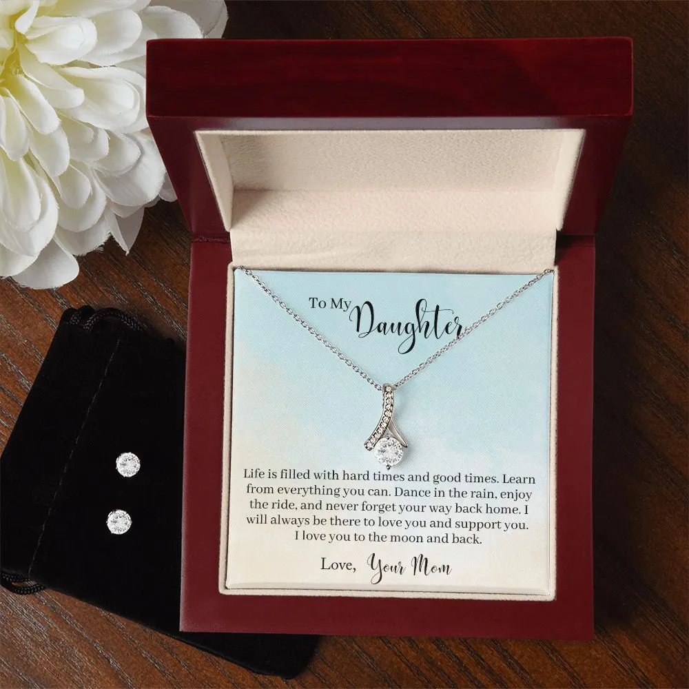 Daughter Pendant and Earring Set-Learn from everything