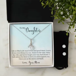 Daughter Pendant and Earring Set-Learn from everything