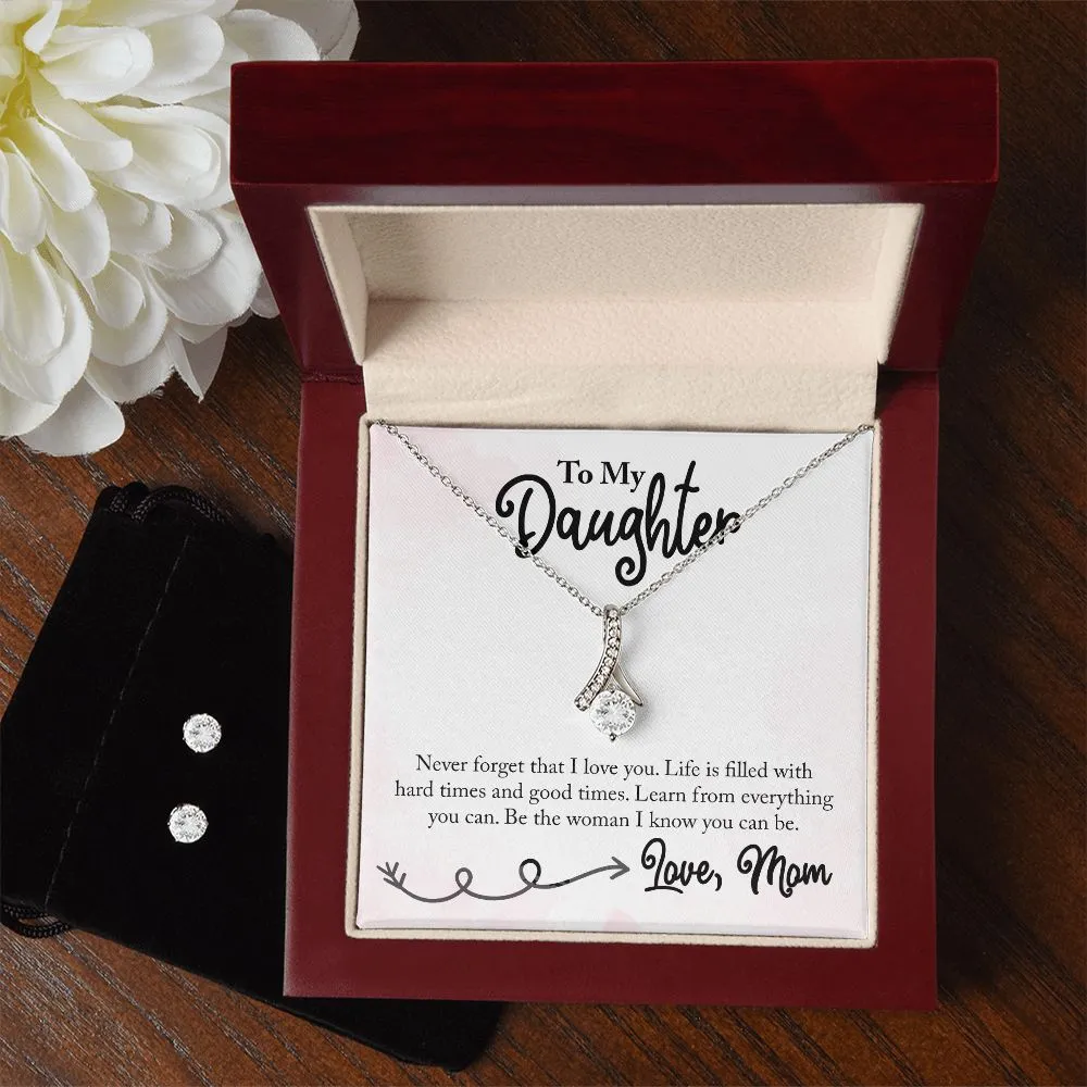 Daughter Pendant and Earring Set-Learn from everything