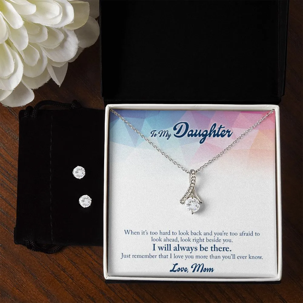 Daughter Pendant and Earring Set-Look beside you