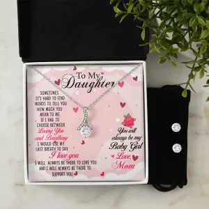 Daughter Pendant and Earring Set-My baby girl