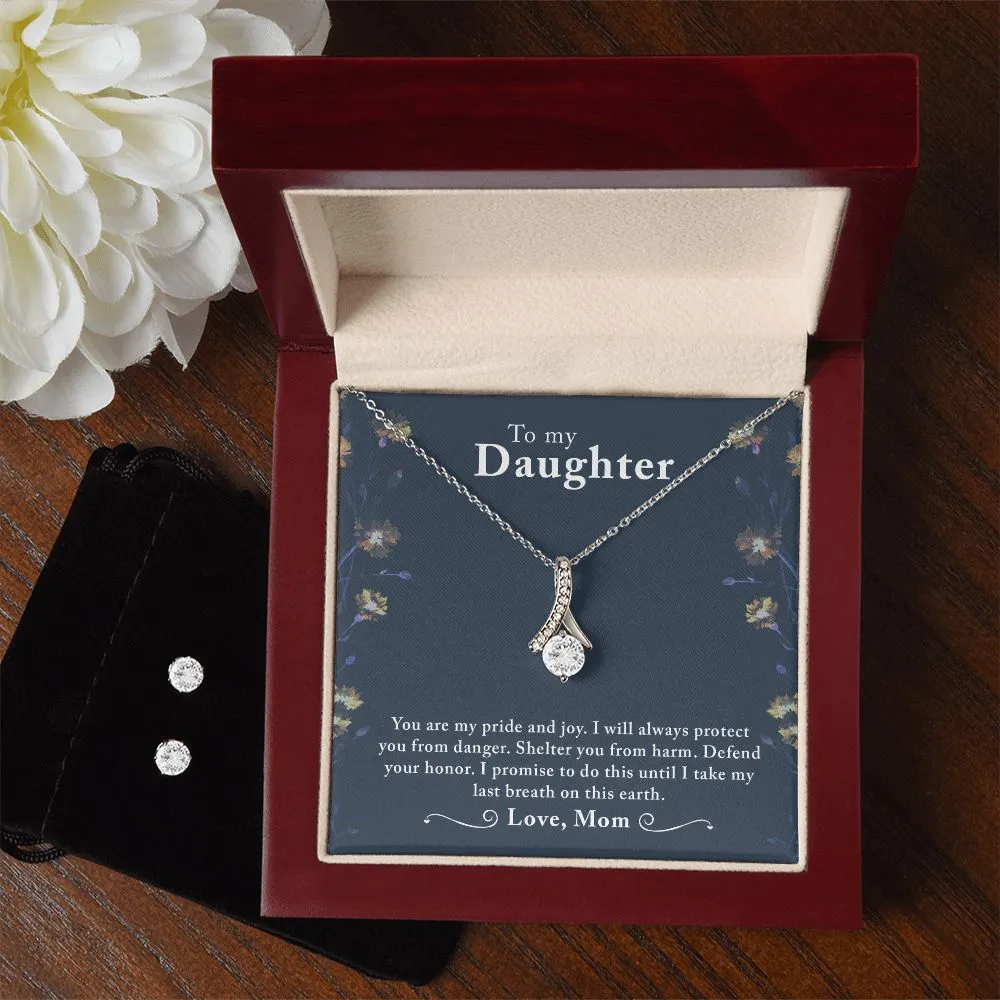 Daughter Pendant and Earring Set-My pride and joy