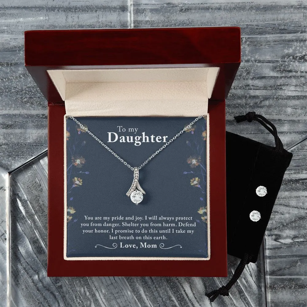 Daughter Pendant and Earring Set-My pride and joy