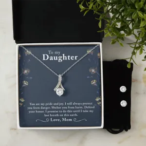 Daughter Pendant and Earring Set-My pride and joy