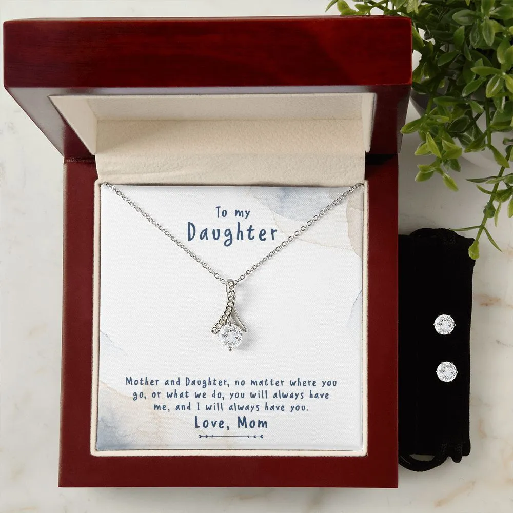 Daughter Pendant and Earring Set-No matter where we go