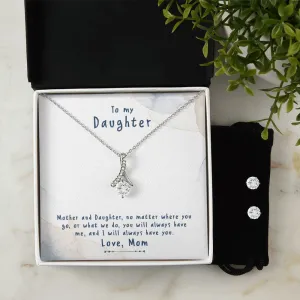Daughter Pendant and Earring Set-No matter where we go