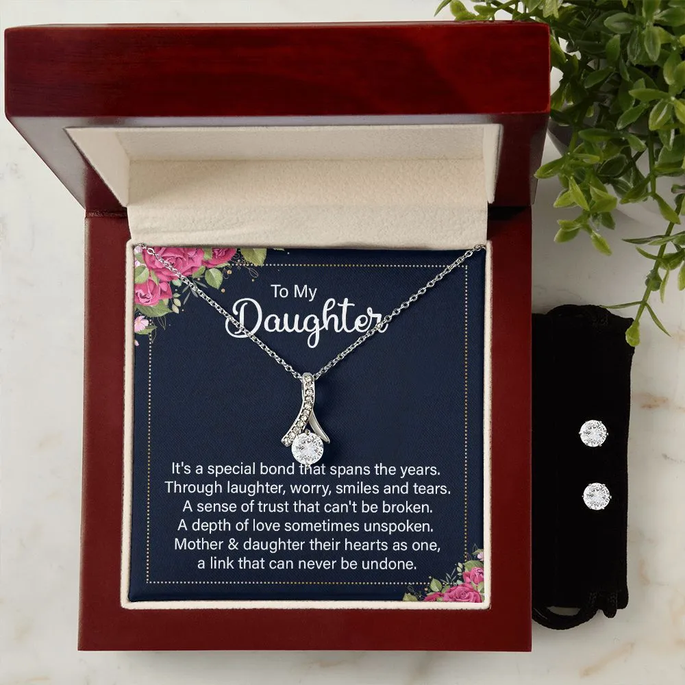 Daughter Pendant and Earring Set-Our special bond