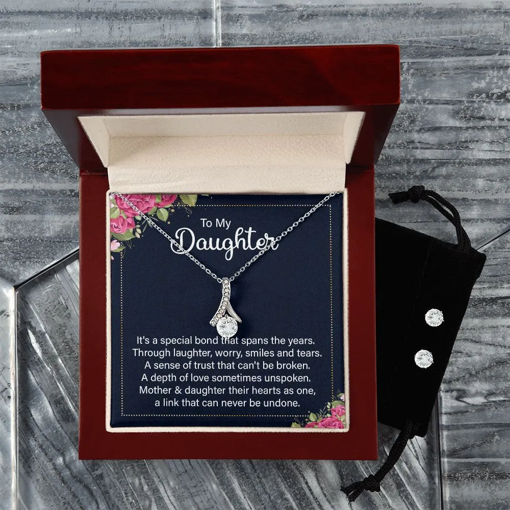 Daughter Pendant and Earring Set-Our special bond
