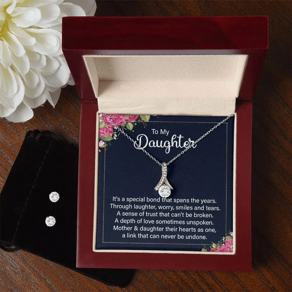 Daughter Pendant and Earring Set-Our special bond