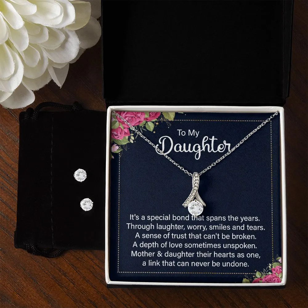 Daughter Pendant and Earring Set-Our special bond