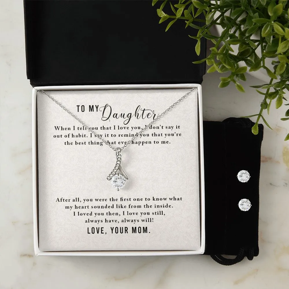 Daughter Pendant and Earring Set-The first to know