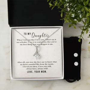 Daughter Pendant and Earring Set-The first to know