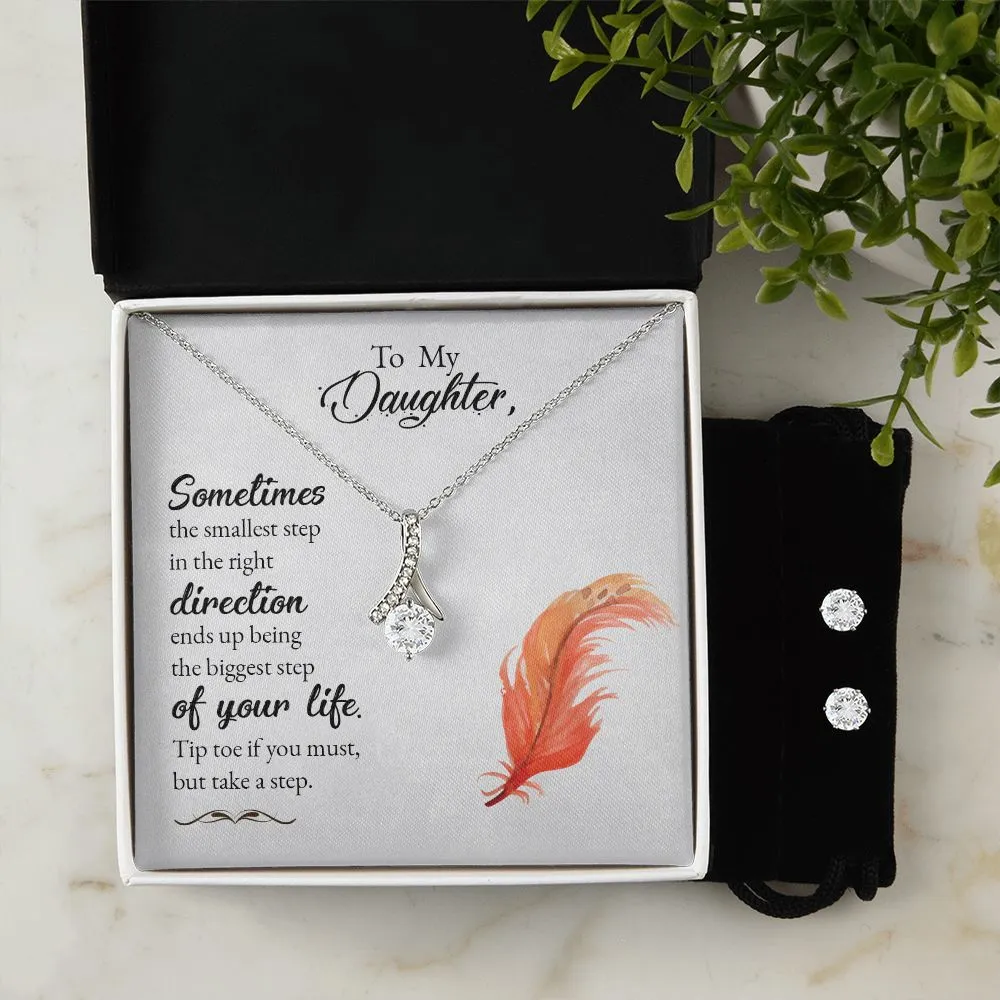 Daughter Pendant and Earring Set-Tip toe if you must
