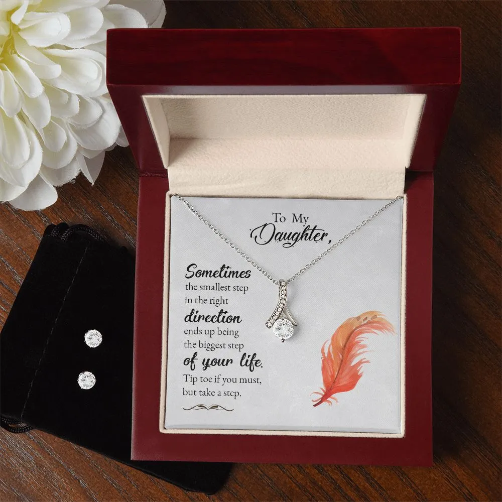 Daughter Pendant and Earring Set-Tip toe if you must