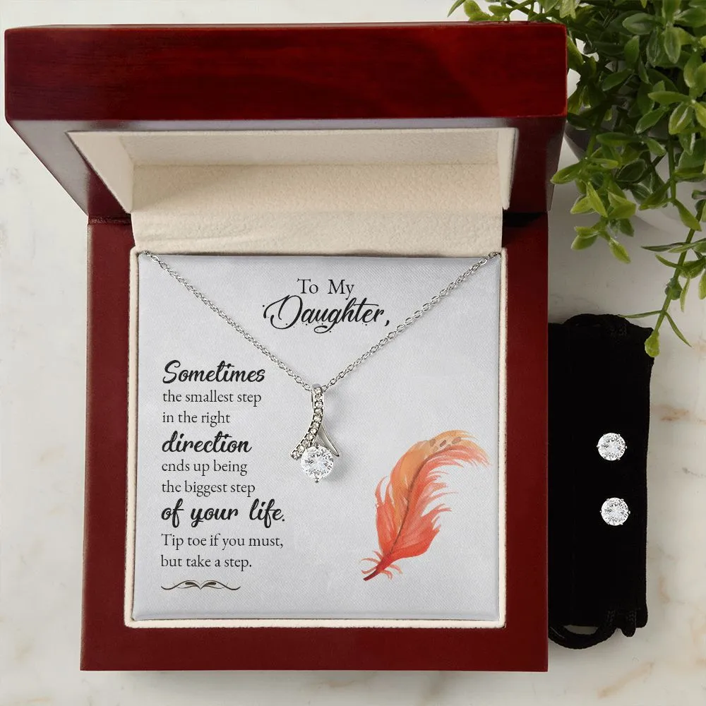 Daughter Pendant and Earring Set-Tip toe if you must