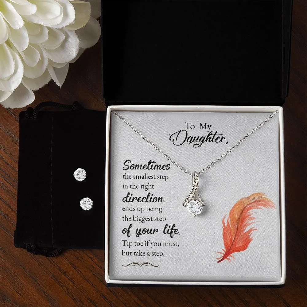 Daughter Pendant and Earring Set-Tip toe if you must