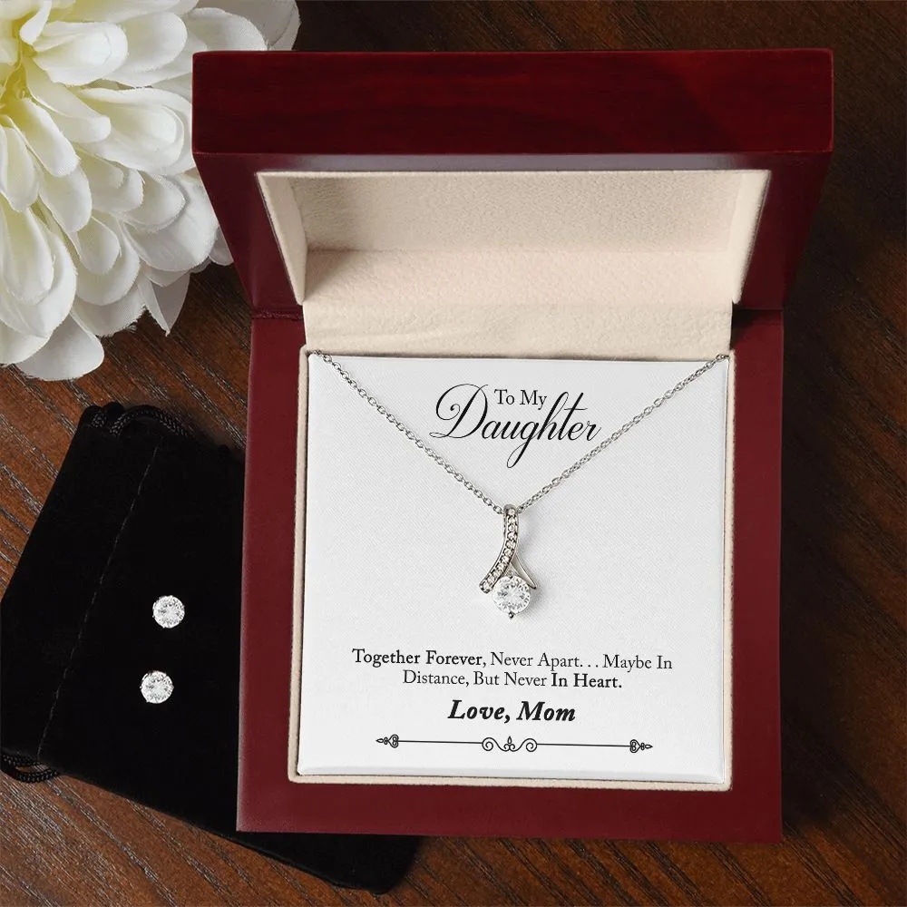 Daughter Pendant and Earring Set-Together forever