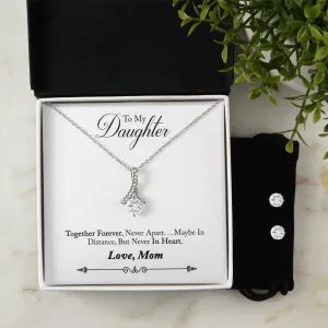 Daughter Pendant and Earring Set-Together forever