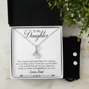 Daughter Pendant and Earring Set-You are special