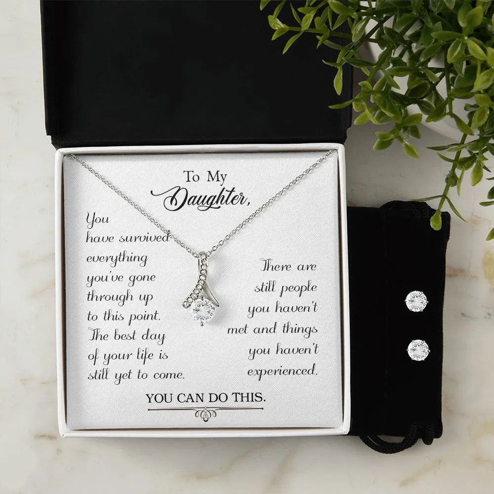 Daughter Pendant and Earring Set-You can do this