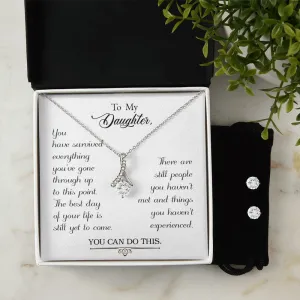 Daughter Pendant and Earring Set-You can do this