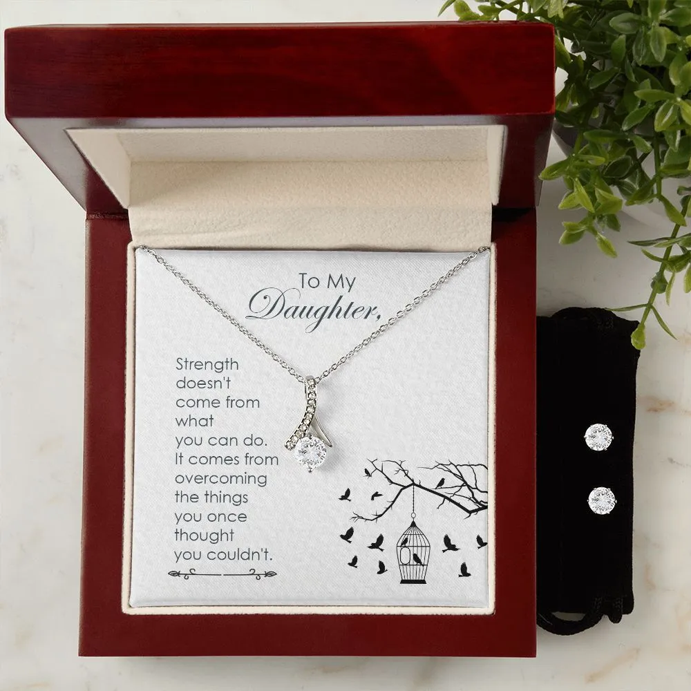Daughter Pendant and Earring Set-Your strength