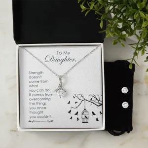Daughter Pendant and Earring Set-Your strength