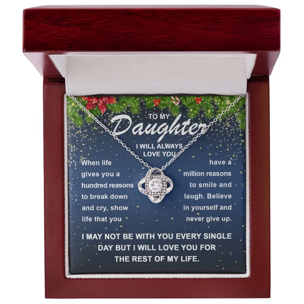 Daughter-Smile And Laugh Love Knot Necklace