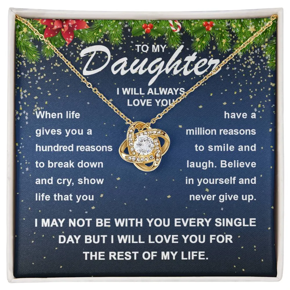 Daughter-Smile And Laugh Love Knot Necklace