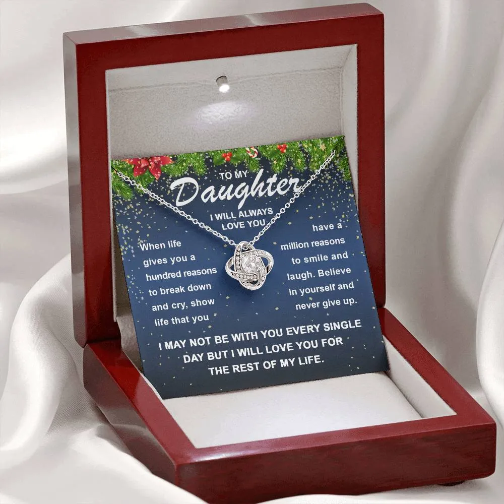 Daughter-Smile And Laugh Love Knot Necklace