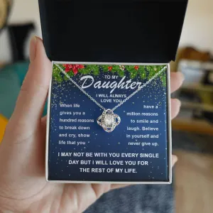 Daughter-Smile And Laugh Love Knot Necklace