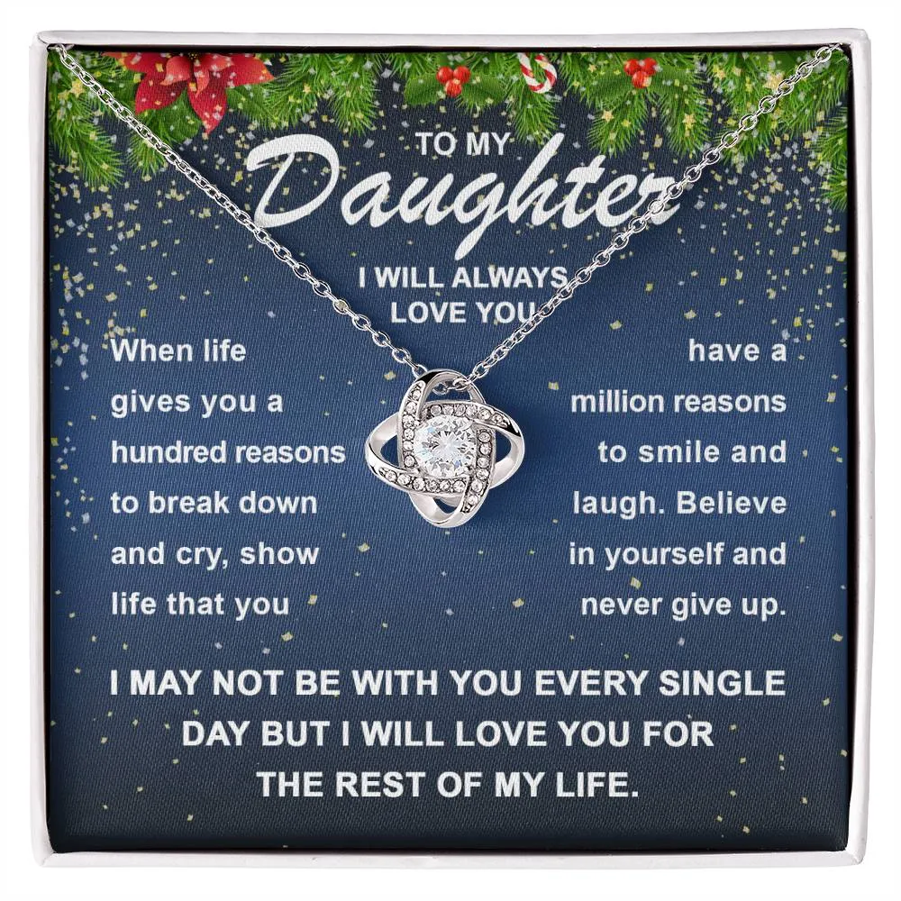 Daughter-Smile And Laugh Love Knot Necklace
