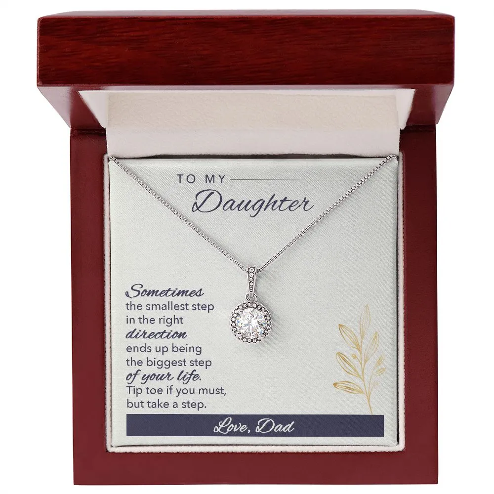 Daughter Solitaire Necklace, From Dad-Tip toe if you must
