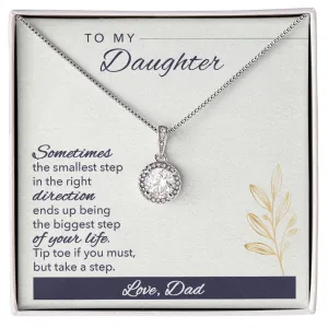 Daughter Solitaire Necklace, From Dad-Tip toe if you must