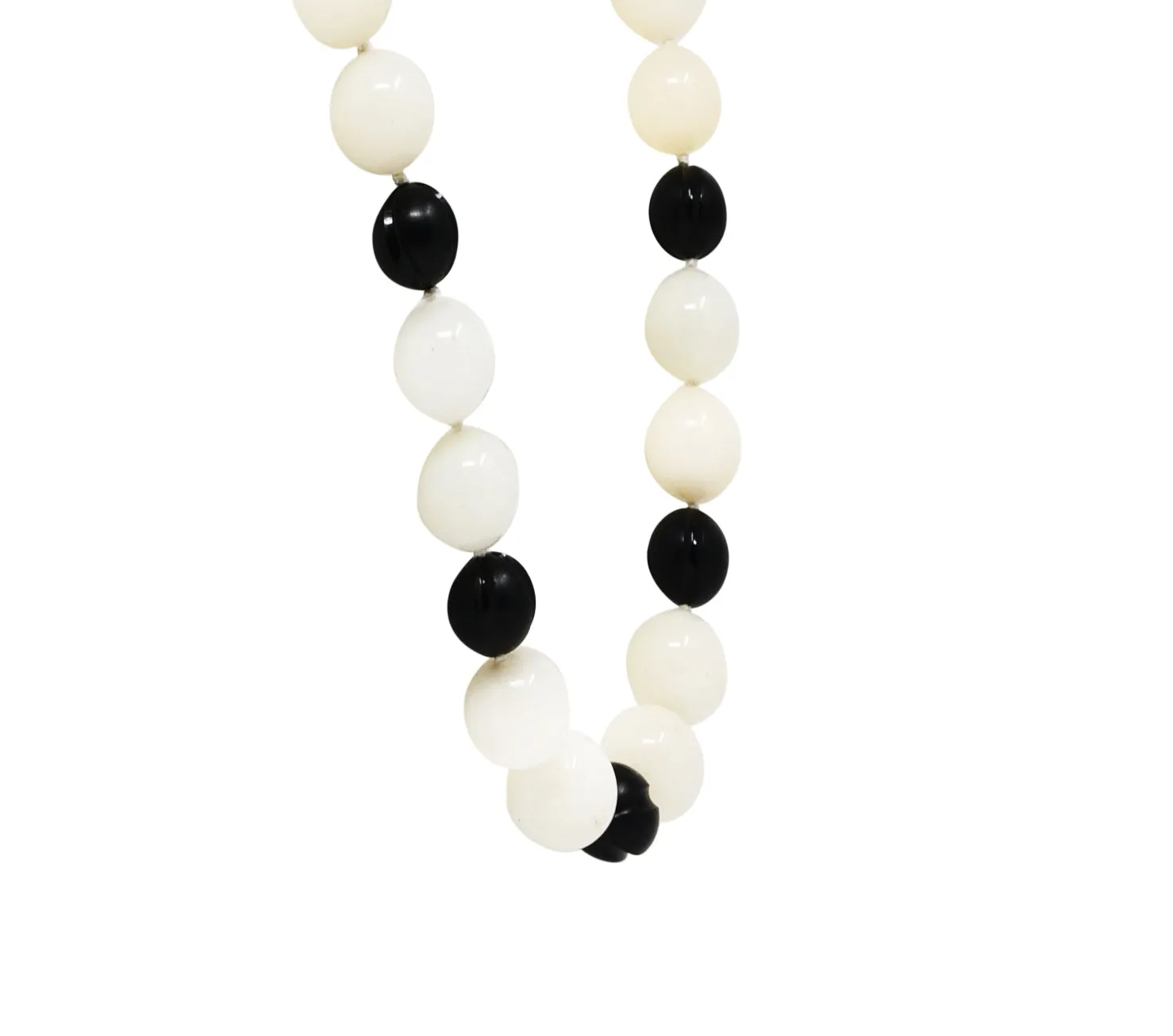 David Webb 1980's Onyx Rock Crystal Quartz Enamel 18 Karat Yellow Gold Bead Strand Vintage Necklace